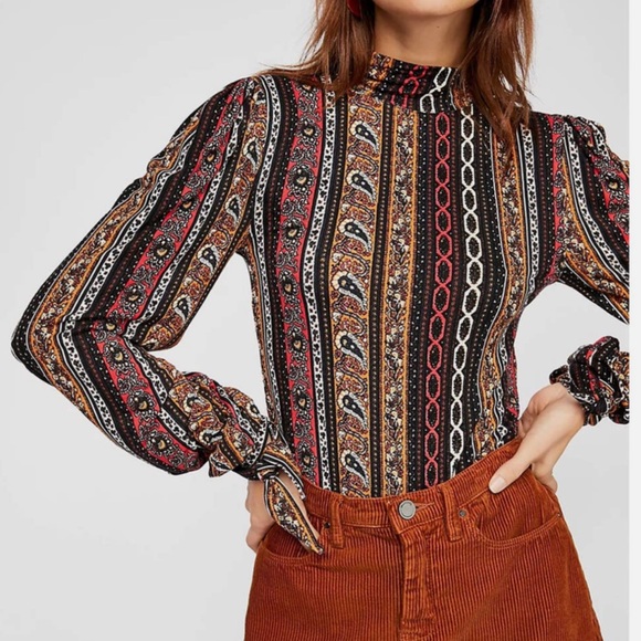 Free People Multicolor Paisley Print Women's Top - Picture 1 of 8